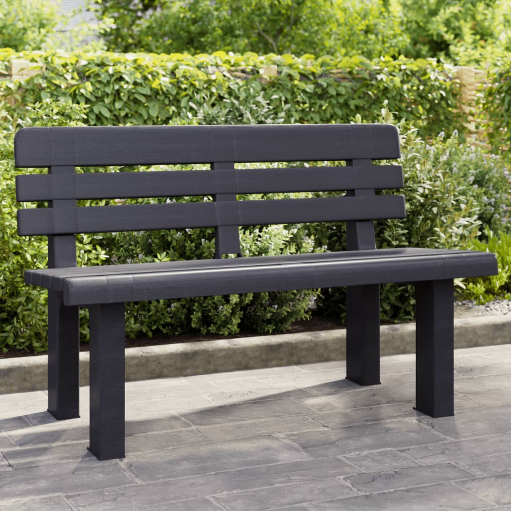 8721102656224_m_en_hd_1 vidaXL Garden Bench Anthracite 110x52x71 cm Polypropylene - Image 1
