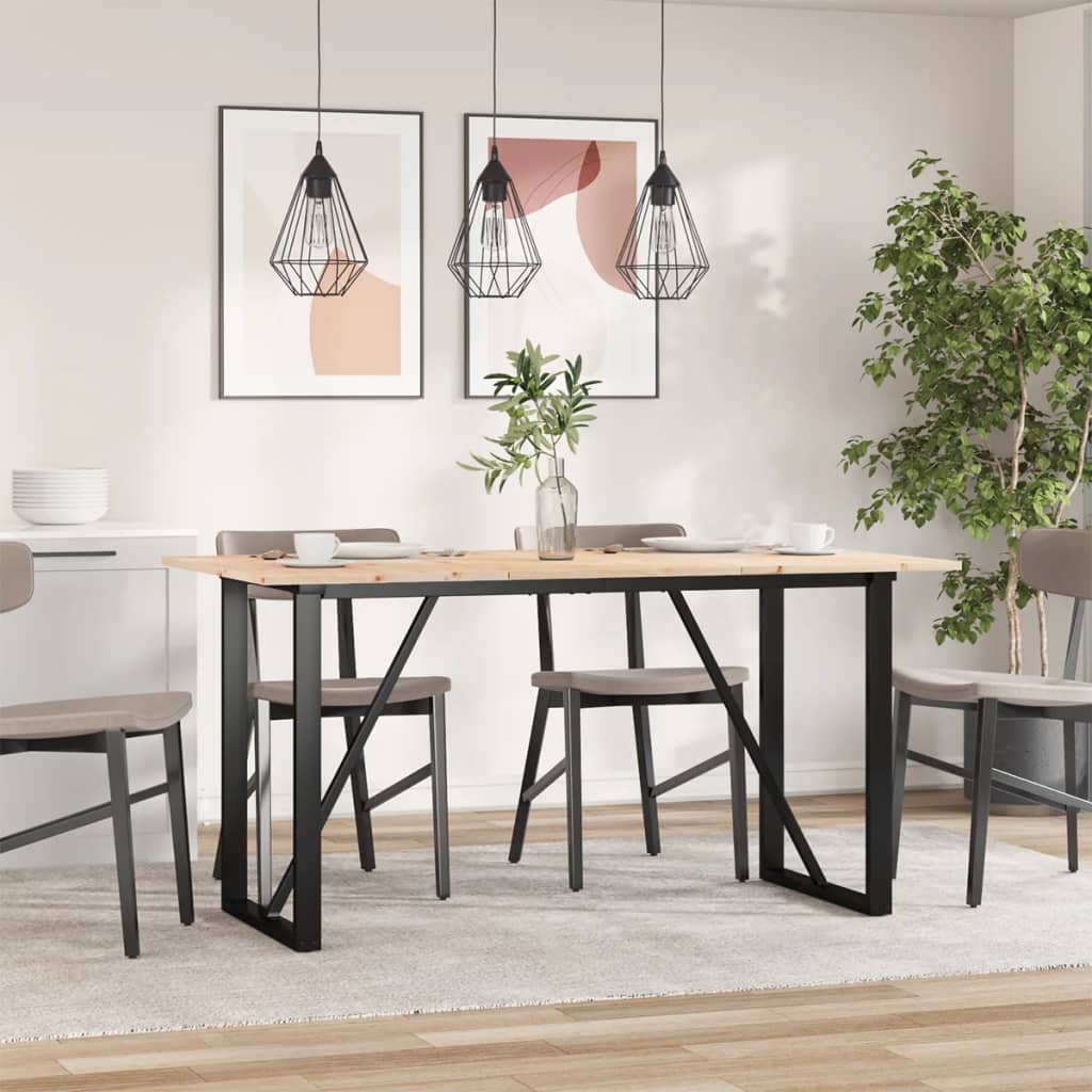 8721102674136_g_en_hd_1 vidaXL Dining Table O-Frame 160x80x75 cm Solid Wood Pine and Steel - Image 3