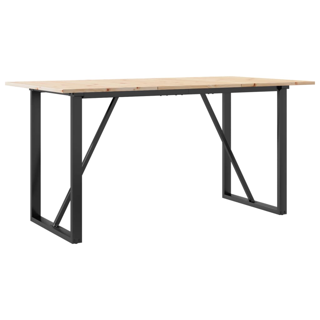 8721102674136_g_en_hd_4 vidaXL Dining Table O-Frame 160x80x75 cm Solid Wood Pine and Steel - Image 6