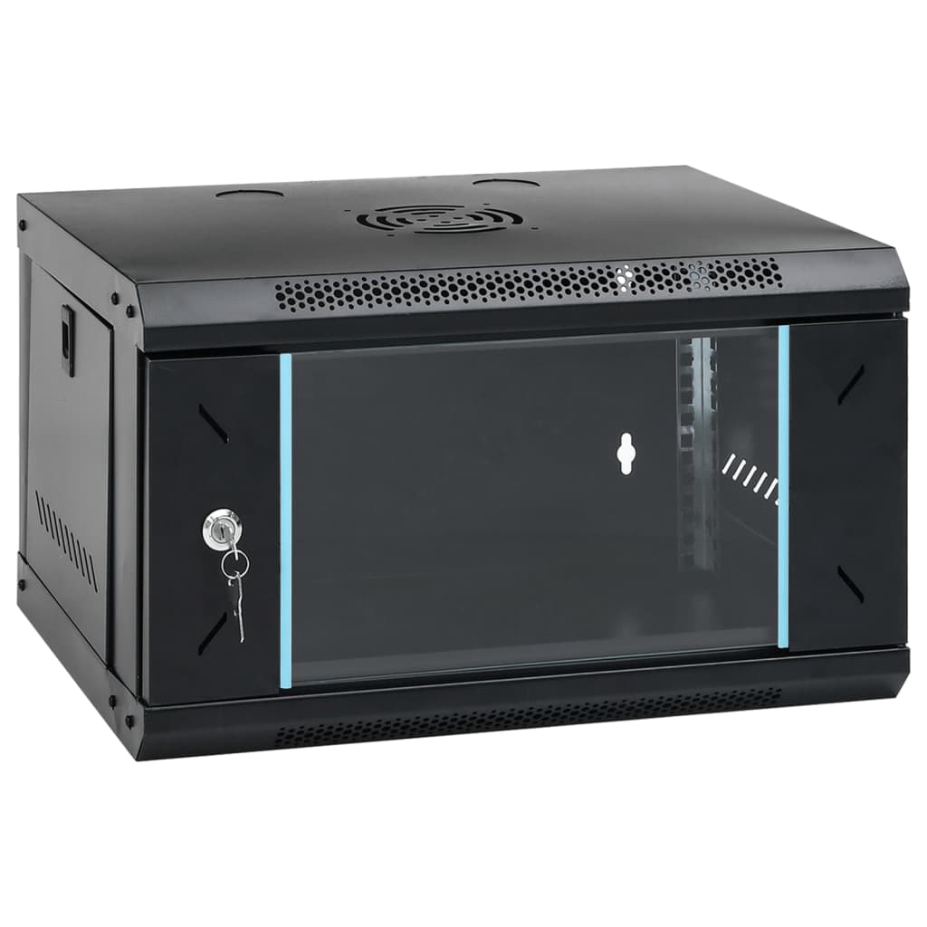 8721102676505_a_en_hd_1 vidaXL 6U Wall Mounted Network Cabinet 19" IP20 53x40x30 cm - Image 1