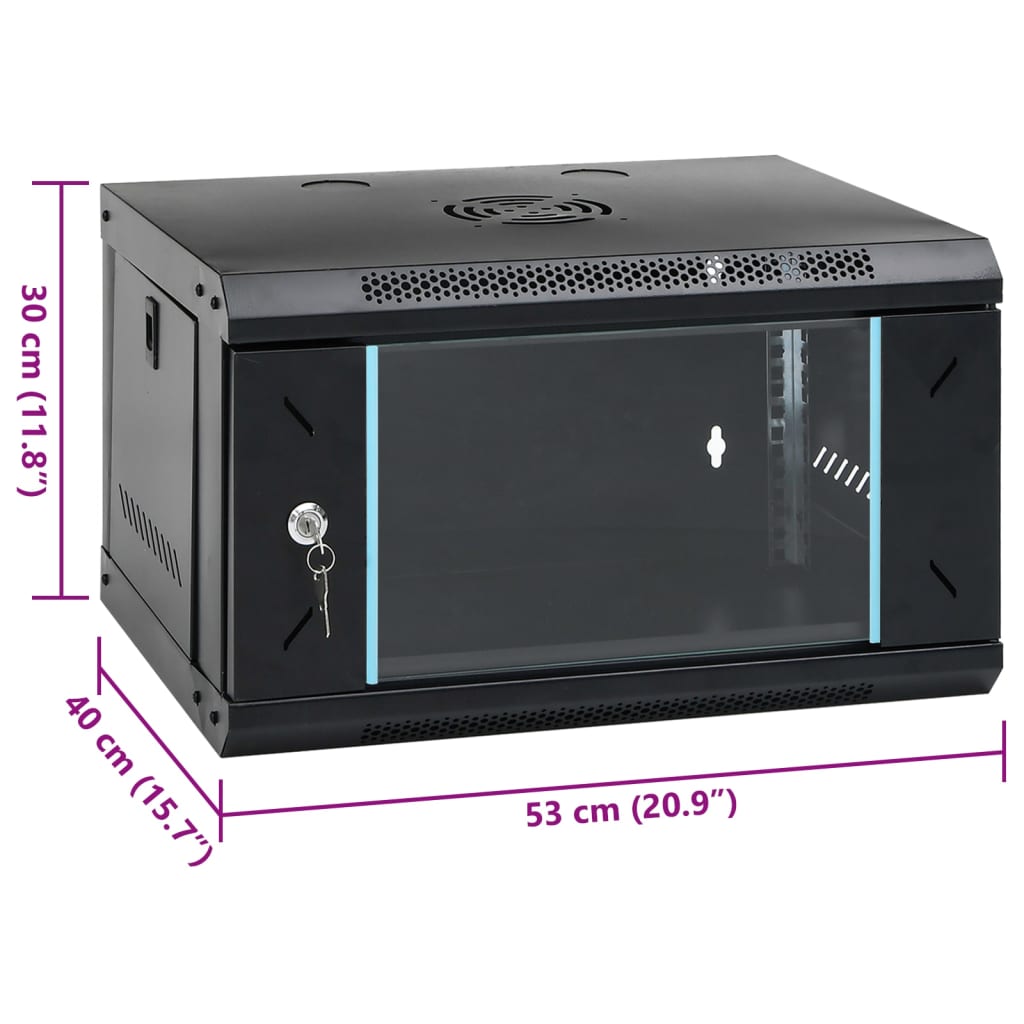 8721102676505_g_en_hd_7 vidaXL 6U Wall Mounted Network Cabinet 19" IP20 53x40x30 cm - Image 8