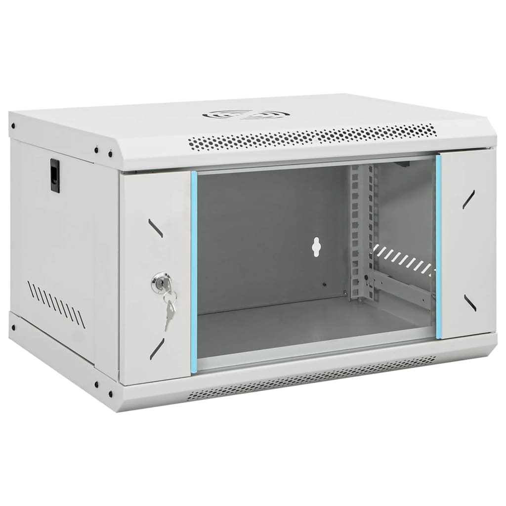 8721102676512_a_en_hd_1 vidaXL 6U Wall Mounted Network Cabinet 19" IP20 53x40x30 cm - Image 1