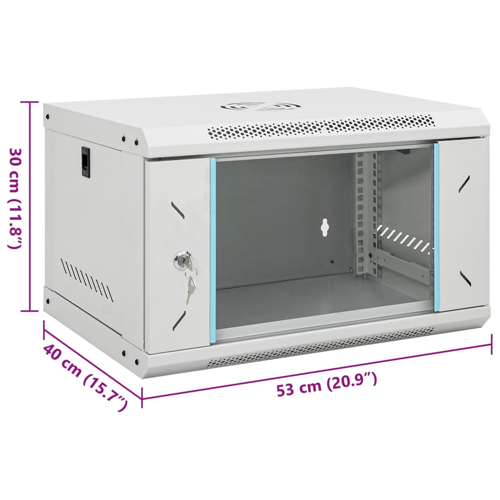 8721102676512_g_en_hd_7 vidaXL 6U Wall Mounted Network Cabinet 19" IP20 53x40x30 cm - Image 8