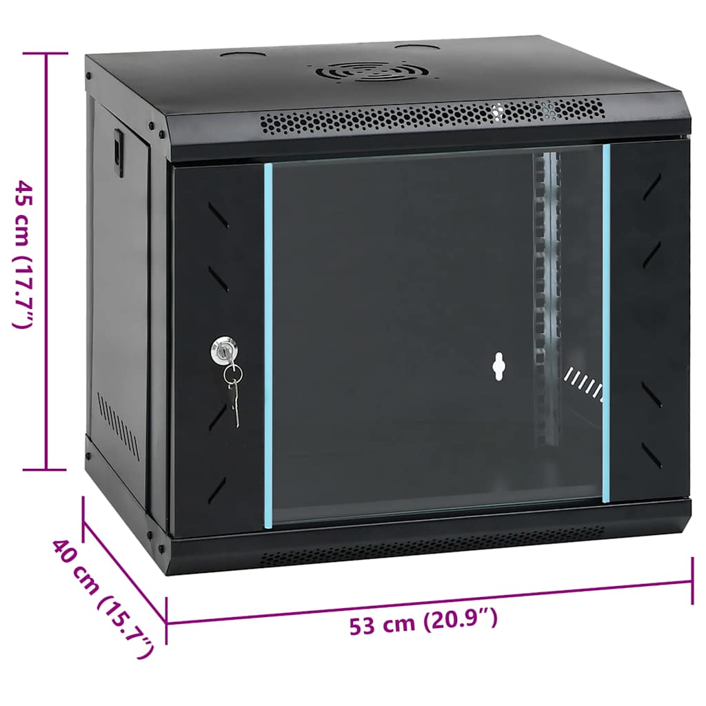 8721102676529_g_en_hd_7 vidaXL 9U Wall Mounted Network Cabinet 19" IP20 53x40x45 cm - Image 8