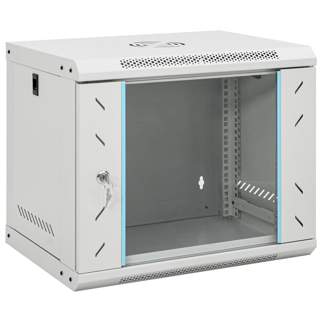 8721102676536_a_en_hd_1 vidaXL 9U Wall Mounted Network Cabinet 19" IP20 53x40x45 cm - Image 1