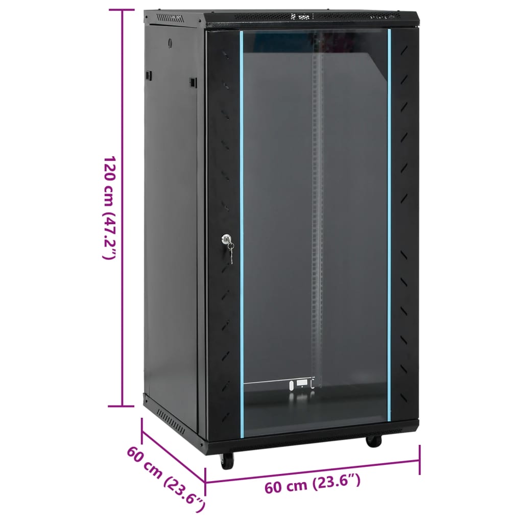 8721102676604_g_en_hd_7 vidaXL 22U Network Cabinet with Swivel Feet 19" IP20 60x60x120 cm - Image 8
