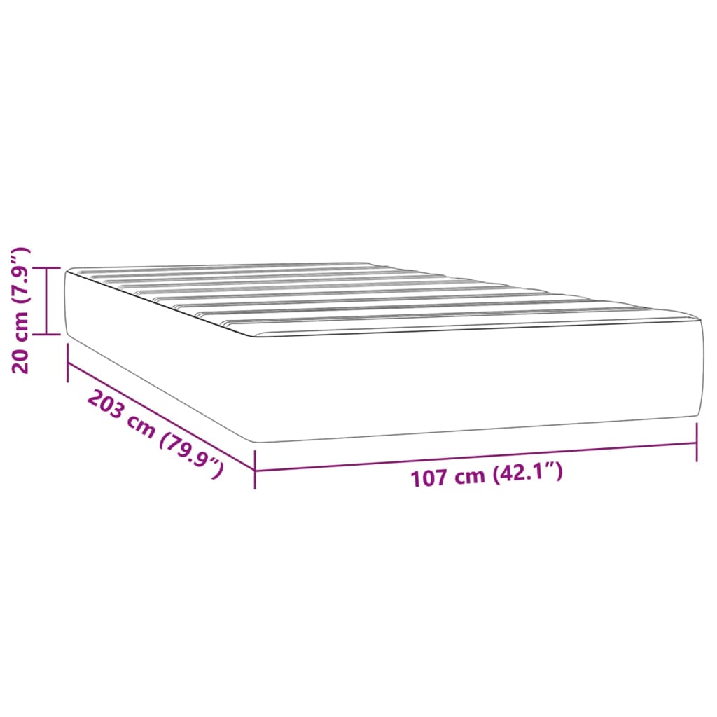 8721102676628_g_en_hd_5 vidaXL Pocket Spring Bed Mattress Black 106x203x20 cm King Single Size Fabric - Image 7
