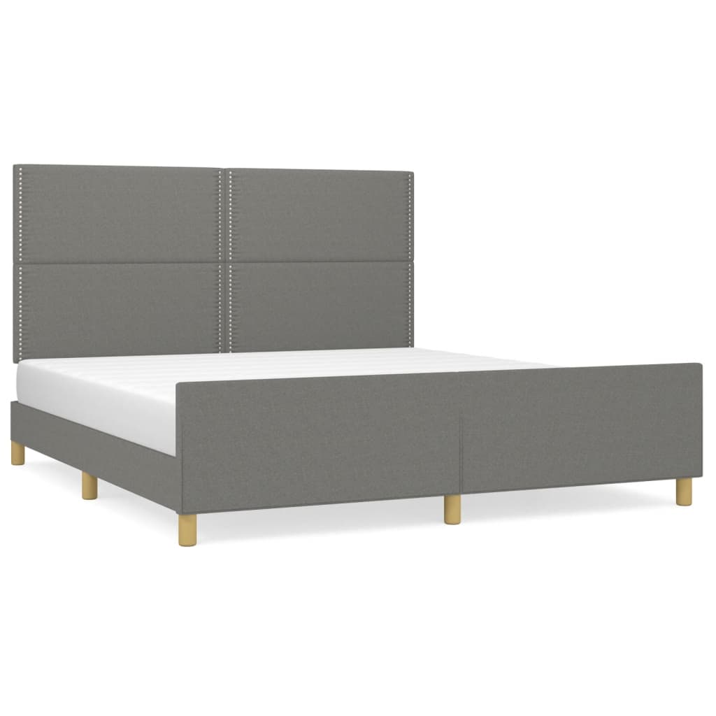 8721102681325_a_en_hd_1 vidaXL Bed Frame without Mattress Dark Grey 152x203 cm Queen Fabric - Image 2