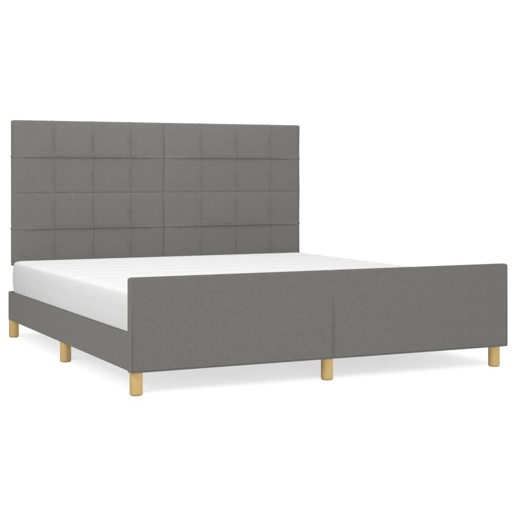 8721102681349_a_en_hd_1 vidaXL Bed Frame without Mattress Dark Grey 152x203 cm Queen Fabric - Image 2