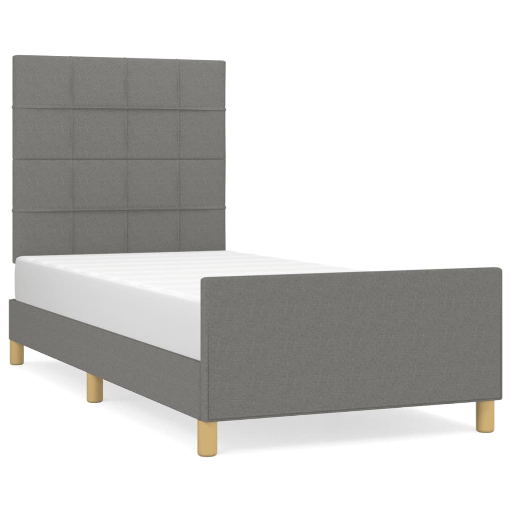8721102681486_a_en_hd_1 vidaXL Bed Frame without Mattress Dark Grey 107x203 cm King Single Size Fabric - Image 2