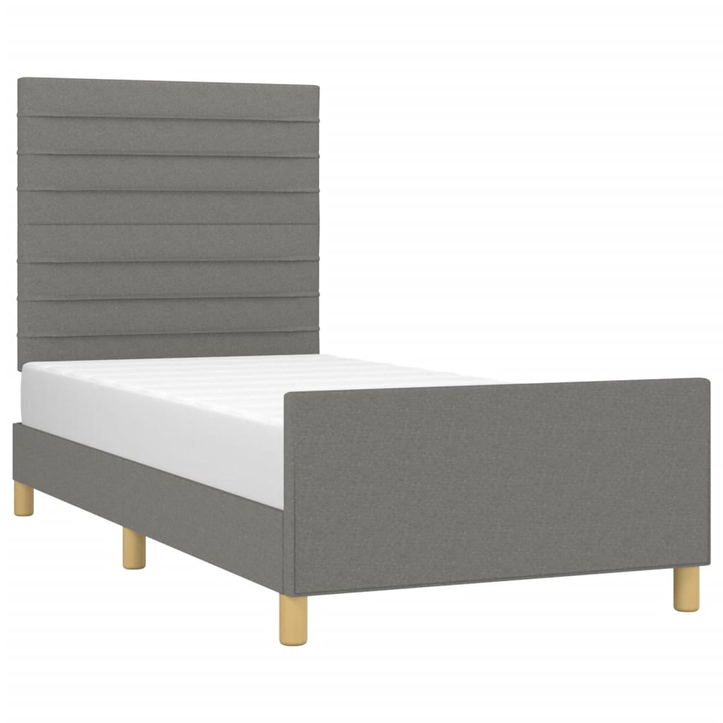 8721102681509_g_en_hd_1 vidaXL Bed Frame without Mattress Dark Grey 107x203 cm King Single Size Fabric - Image 3
