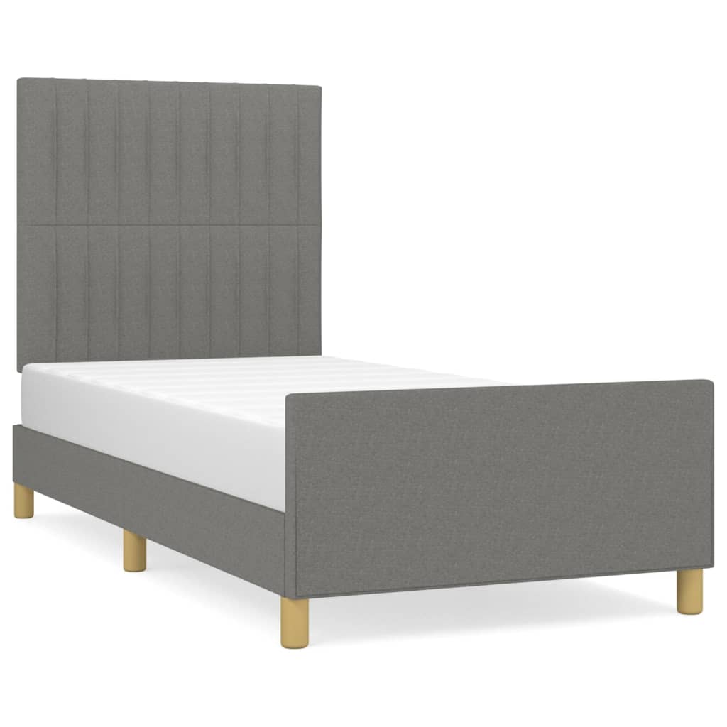 8721102681523_a_en_hd_1 vidaXL Bed Frame without Mattress Dark Grey 107x203 cm King Single Size Fabric - Image 2