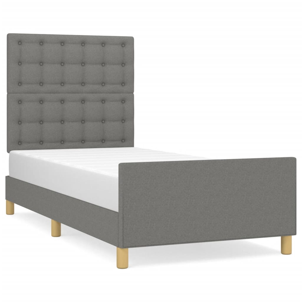 8721102681561_a_en_hd_1 vidaXL Bed Frame without Mattress Dark Grey 107x203 cm King Single Size Fabric - Image 2