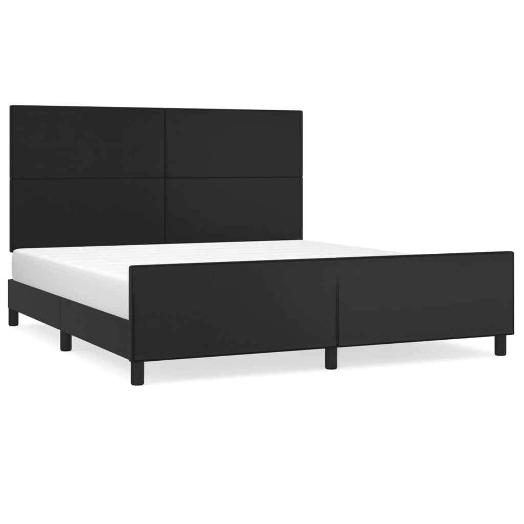8721102681615_a_en_hd_1 vidaXL Bed Frame without Mattress Black 152x203 cm Queen Faux Leather - Image 2