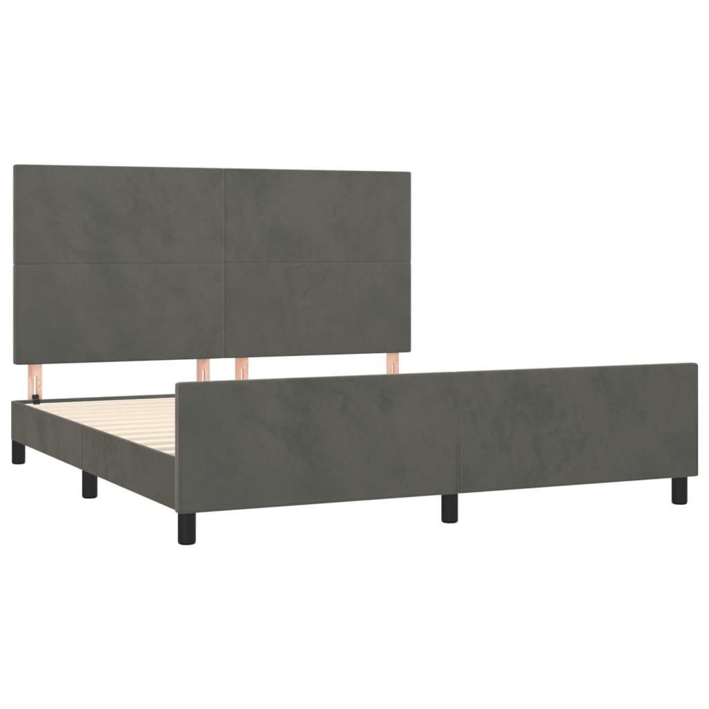 8721102681813_g_en_hd_2 vidaXL Bed Frame without Mattress Dark Grey 152x203 cm Queen Velvet - Image 4