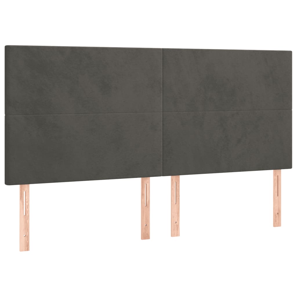 8721102681813_g_en_hd_7 vidaXL Bed Frame without Mattress Dark Grey 152x203 cm Queen Velvet - Image 9