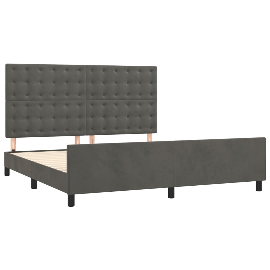 8721102681936_g_en_hd_2 vidaXL Bed Frame without Mattress Dark Grey 152x203 cm Queen Velvet - Image 4