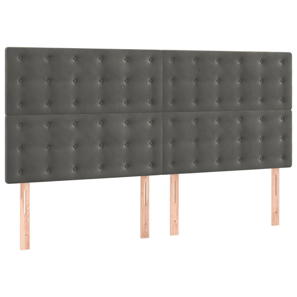 8721102681936_g_en_hd_7 vidaXL Bed Frame without Mattress Dark Grey 152x203 cm Queen Velvet - Image 9