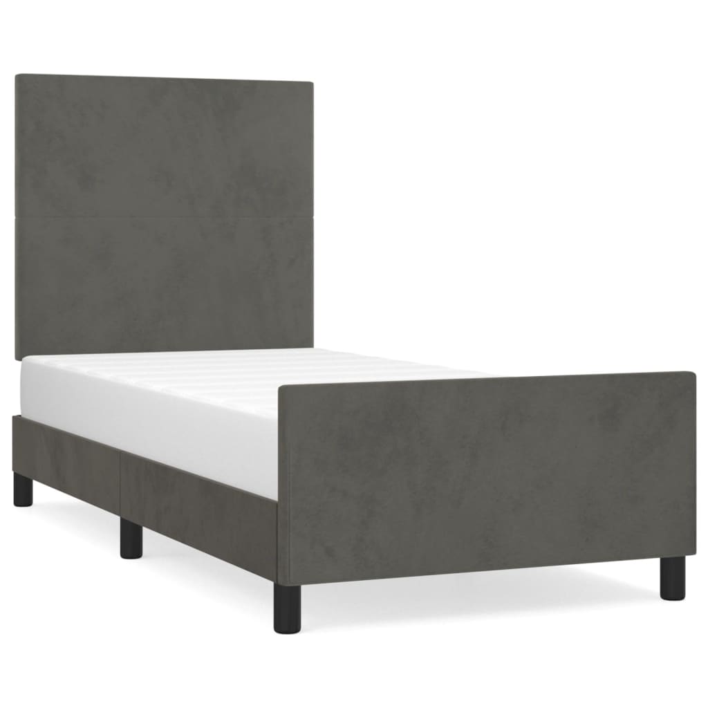 8721102681950_a_en_hd_1 vidaXL Bed Frame without Mattress Dark Grey 107x203 cm King Single Size Velvet - Image 2