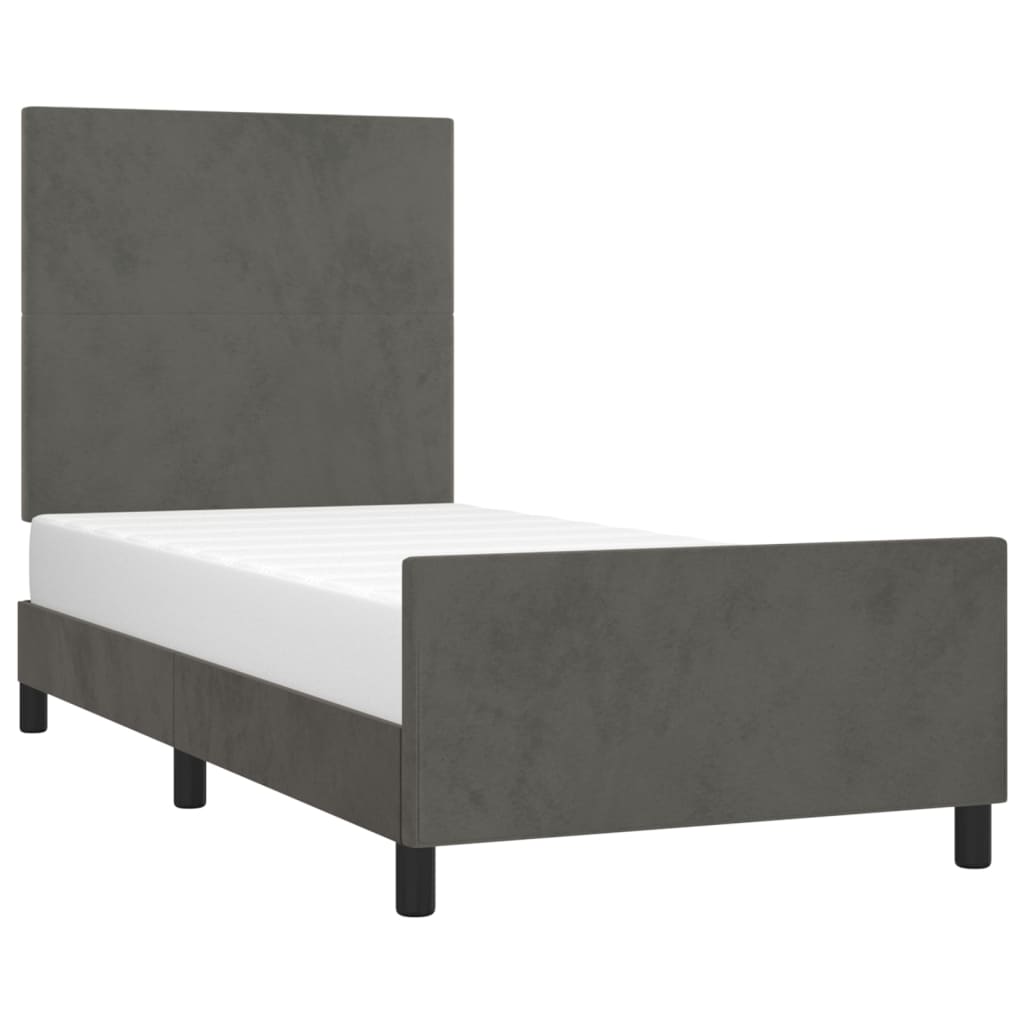 8721102681950_g_en_hd_1 vidaXL Bed Frame without Mattress Dark Grey 107x203 cm King Single Size Velvet - Image 3
