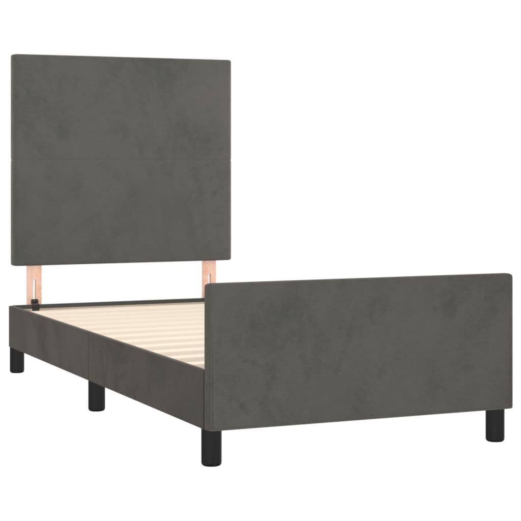 8721102681950_g_en_hd_2 vidaXL Bed Frame without Mattress Dark Grey 107x203 cm King Single Size Velvet - Image 4
