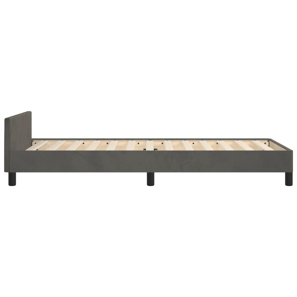 8721102681950_g_en_hd_5 vidaXL Bed Frame without Mattress Dark Grey 107x203 cm King Single Size Velvet - Image 7