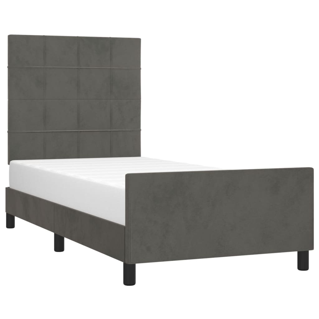 8721102681998_g_en_hd_1 vidaXL Bed Frame without Mattress Dark Grey 107x203 cm King Single Size Velvet - Image 3