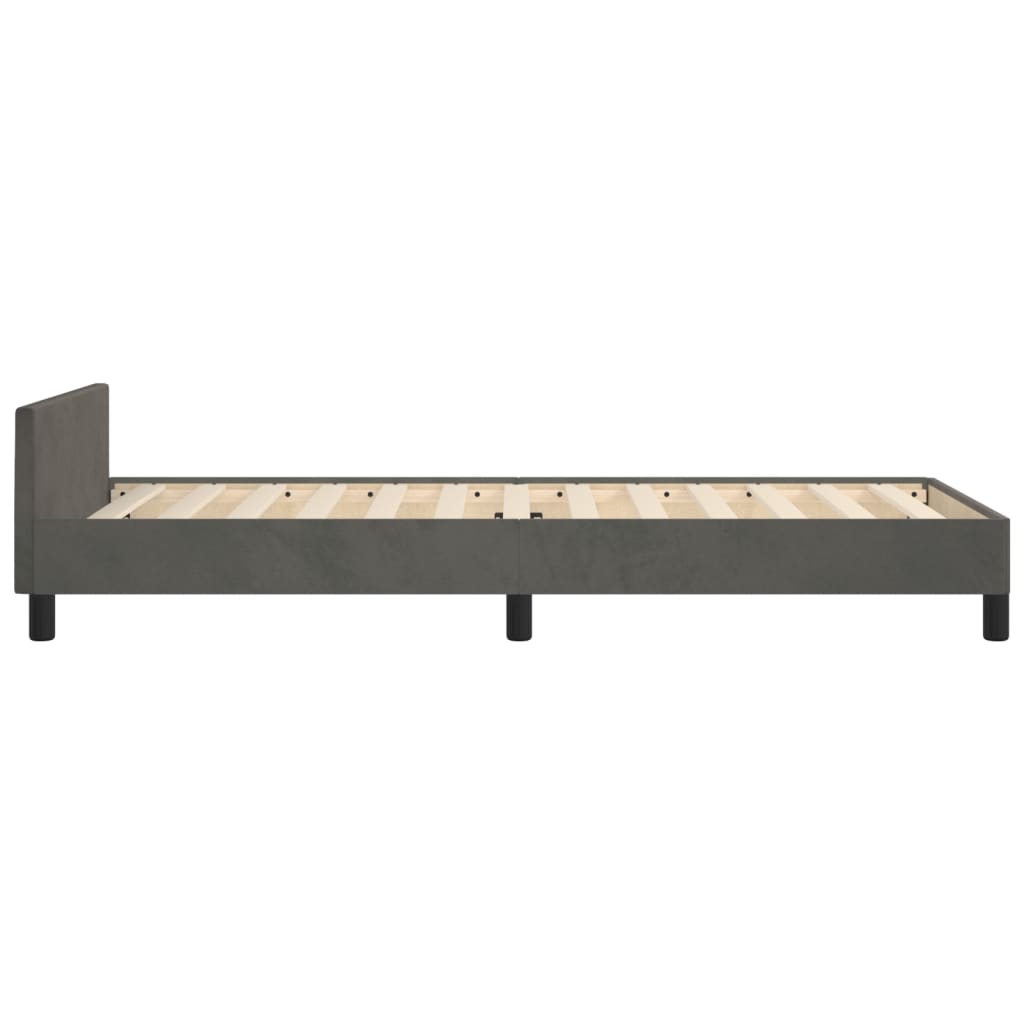 8721102682056_g_en_hd_5 vidaXL Bed Frame without Mattress Dark Grey 107x203 cm King Single Size Velvet - Image 7