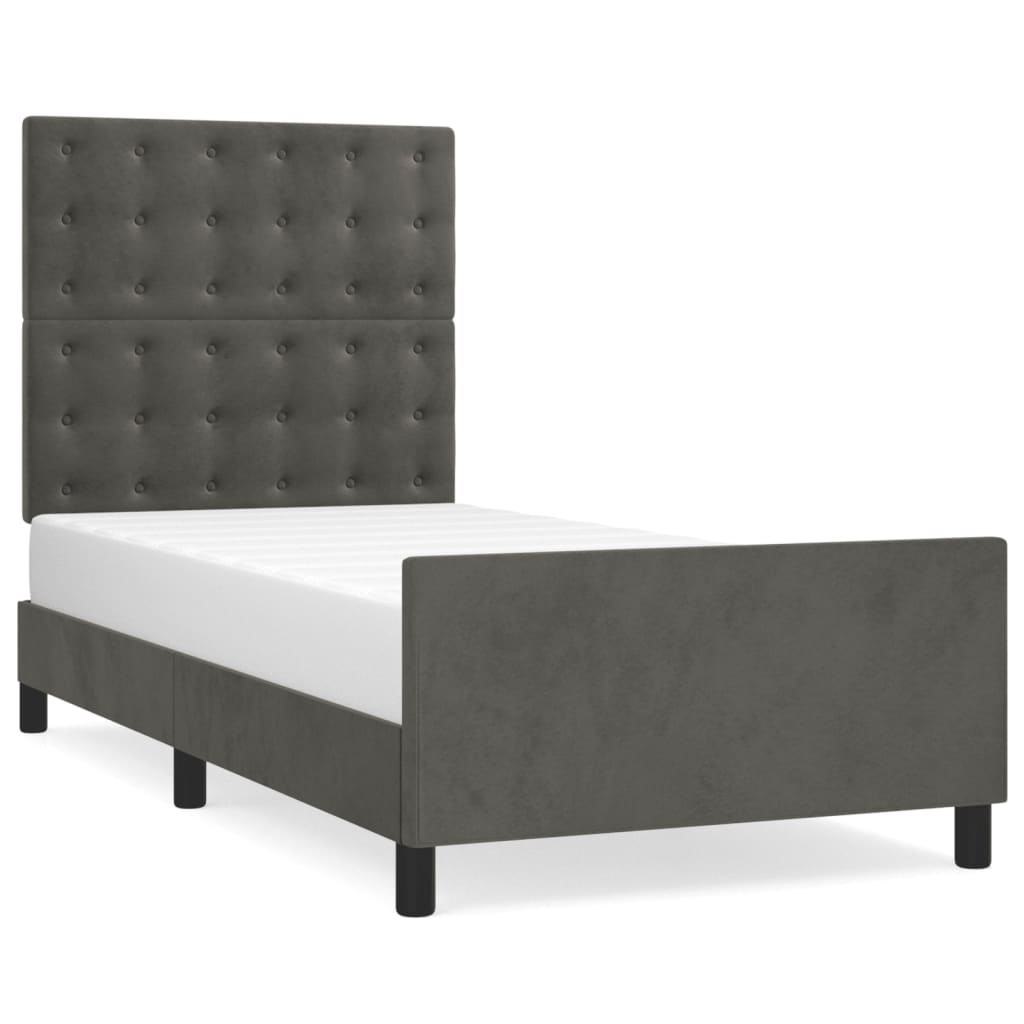 8721102682070_a_en_hd_1 vidaXL Bed Frame without Mattress Dark Grey 107x203 cm King Single Size Velvet - Image 2