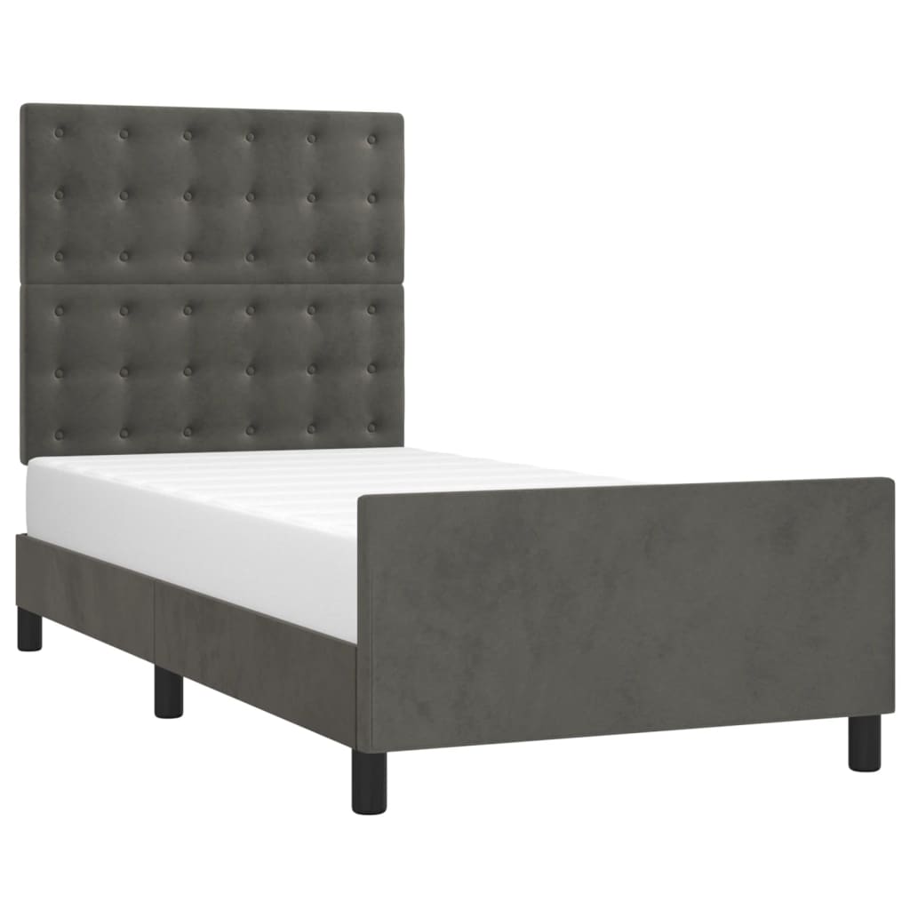 8721102682070_g_en_hd_1 vidaXL Bed Frame without Mattress Dark Grey 107x203 cm King Single Size Velvet - Image 3