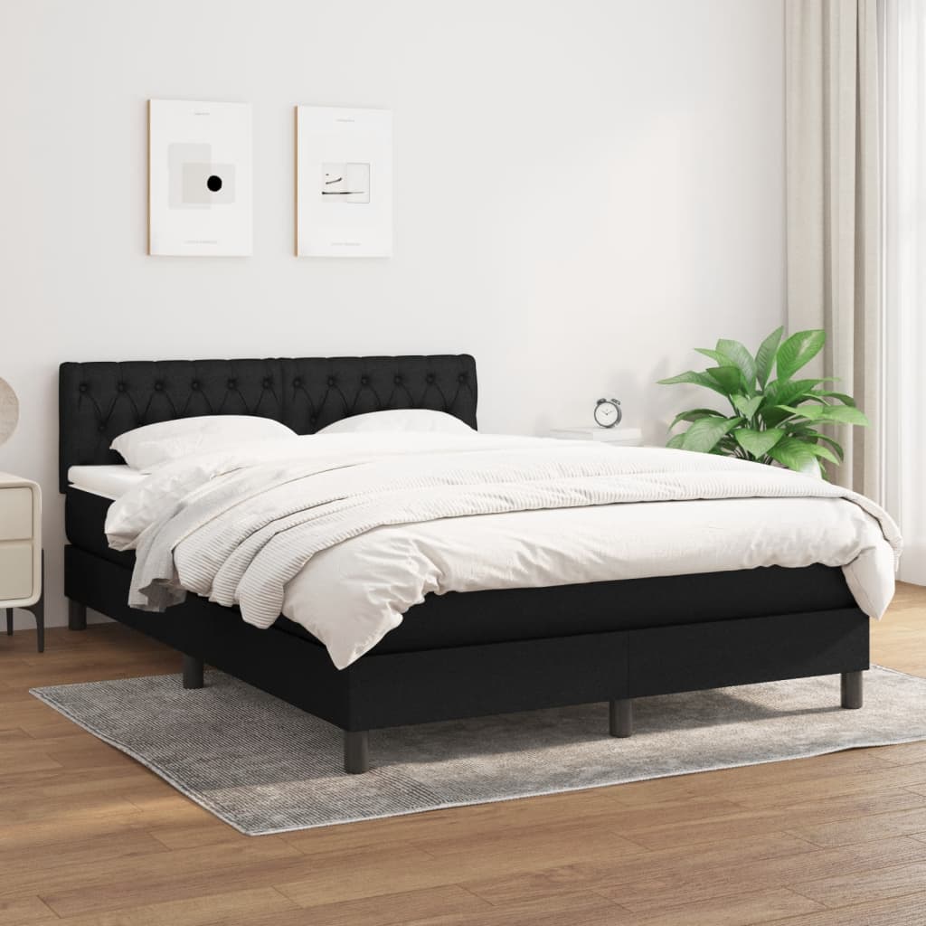8721102682308_g_en_hd_1 vidaXL Box Spring Bed with Mattress Black 137x187 cm Double Size Fabric - Image 3