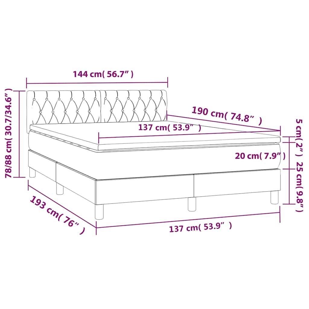 8721102682308_g_en_hd_9 vidaXL Box Spring Bed with Mattress Black 137x187 cm Double Size Fabric - Image 11