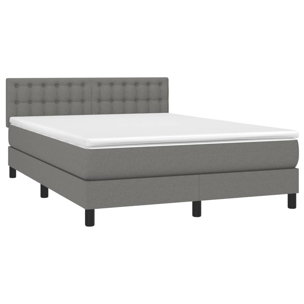 8721102682315_a_en_hd_1 vidaXL Box Spring Bed with Mattress Dark Grey 137x187 cm Double Size Fabric - Image 2