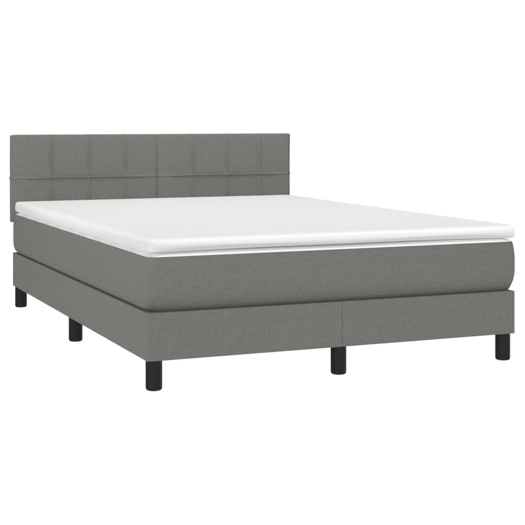 8721102682377_a_en_hd_1 vidaXL Box Spring Bed with Mattress Dark Grey 153x203 cm Queen Size Fabric - Image 2