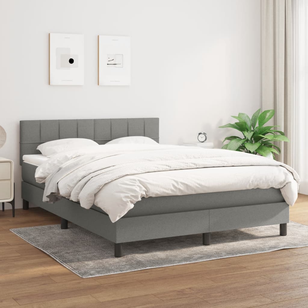 8721102682377_g_en_hd_1 vidaXL Box Spring Bed with Mattress Dark Grey 153x203 cm Queen Size Fabric - Image 3
