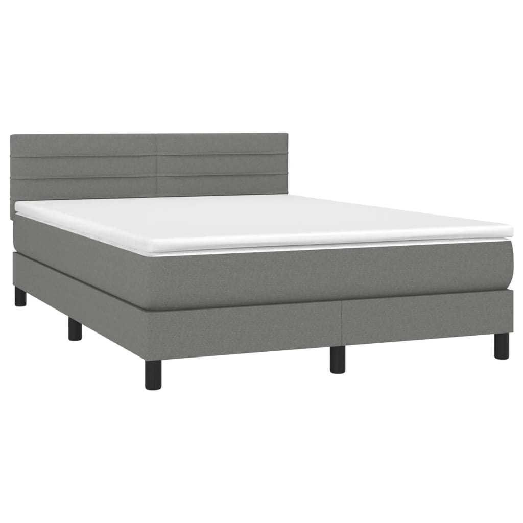 8721102682391_a_en_hd_1 vidaXL Box Spring Bed with Mattress Dark Grey 153x203 cm Queen Size Fabric - Image 2
