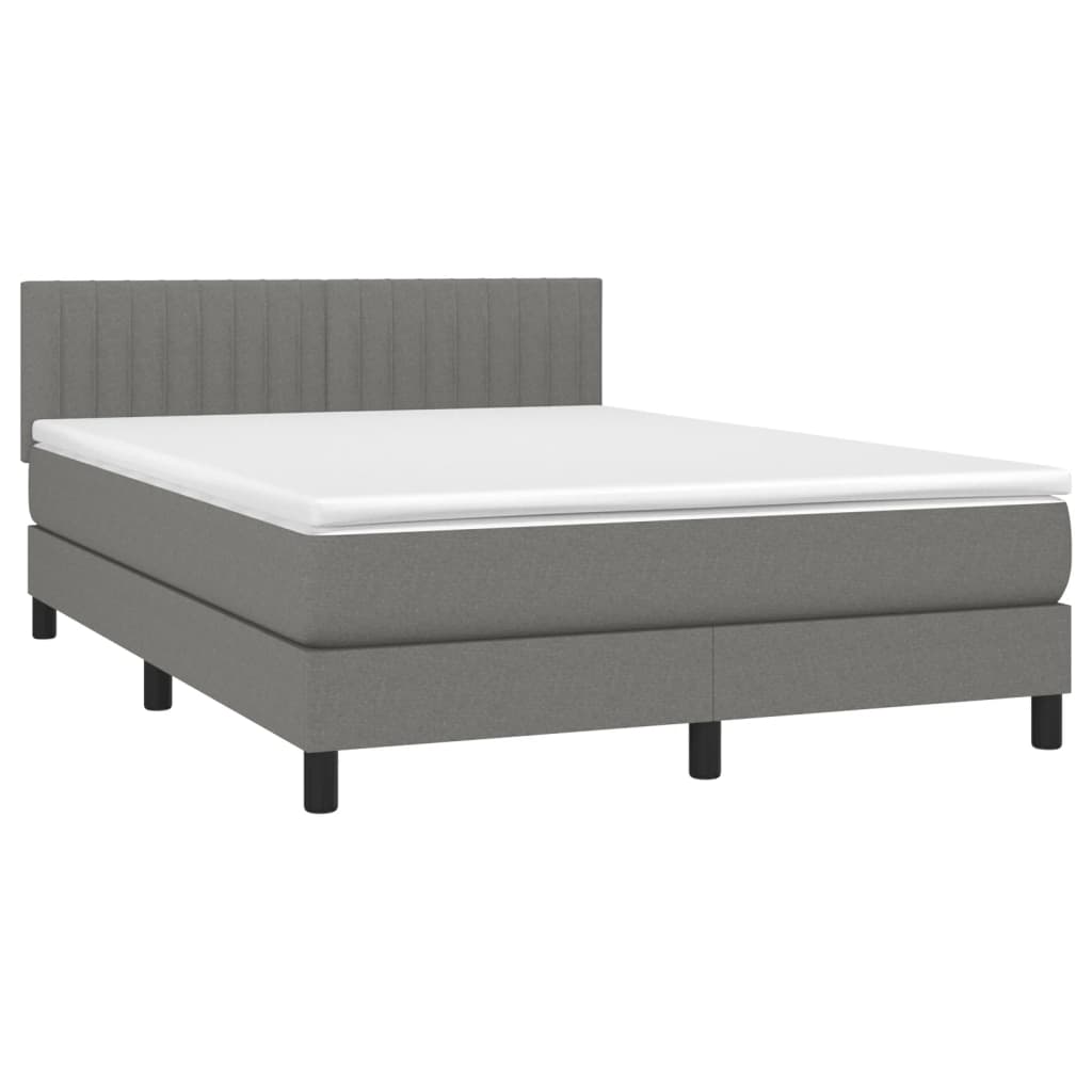 8721102682414_a_en_hd_1 vidaXL Box Spring Bed with Mattress Dark Grey 153x203 cm Queen Size Fabric - Image 2