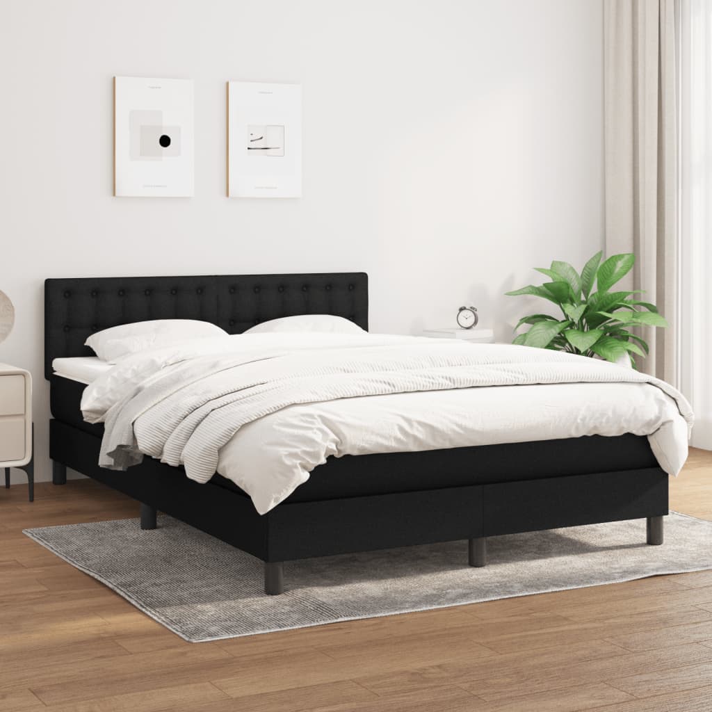 8721102682469_g_en_hd_1 vidaXL Box Spring Bed with Mattress Black 153x203 cm Queen Size Fabric - Image 3