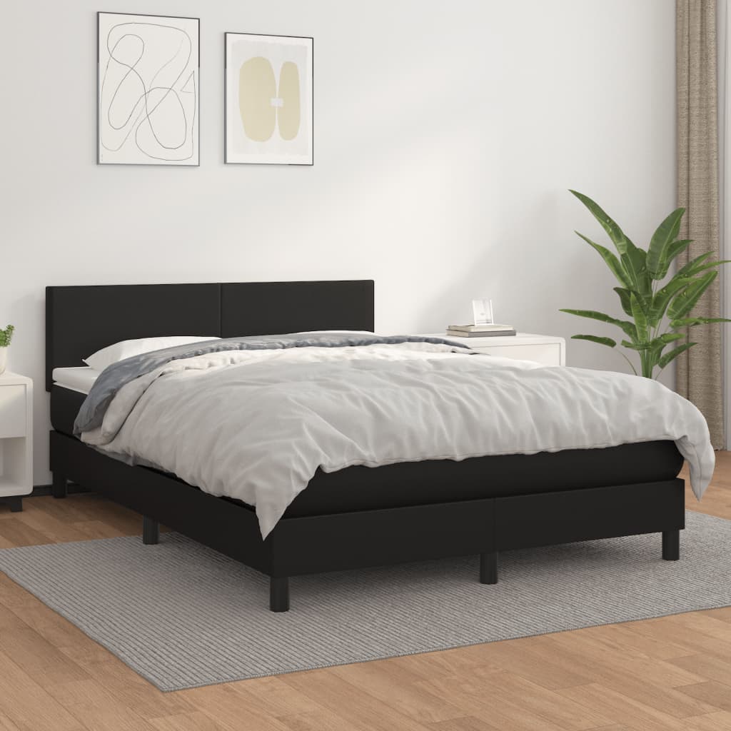 8721102682513_g_en_hd_1 vidaXL Box Spring Bed with Mattress Black 153x203 cm Queen Size Faux Leather - Image 3