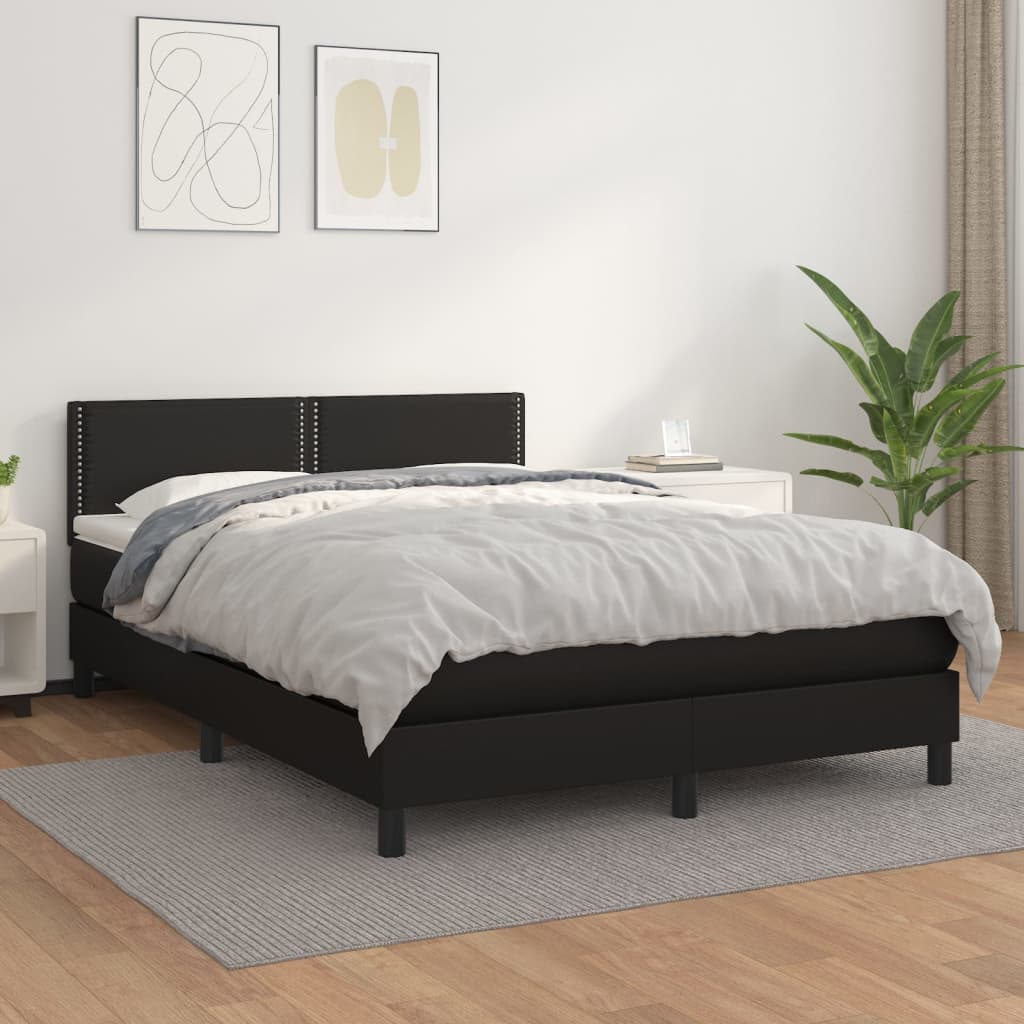8721102682537_g_en_hd_1 vidaXL Box Spring Bed with Mattress Black 153x203 cm Queen Size Faux Leather - Image 3