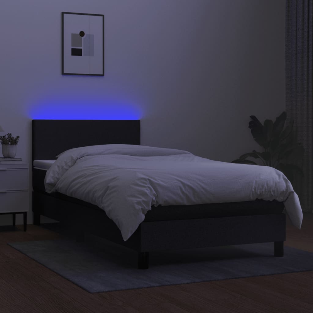 8721102682957_g_en_hd_2 vidaXL Box Spring Bed with Mattress&LED Black 106x203 cm King Single Size Fabric - Image 4