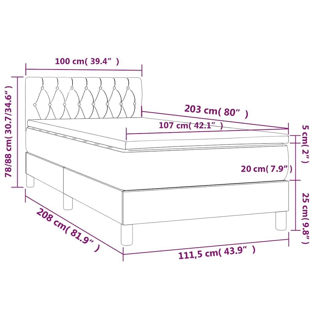 8721102683008_g_en_hd_9 vidaXL Box Spring Bed with Mattress&LED Black 106x203 cm King Single Size Fabric - Image 11