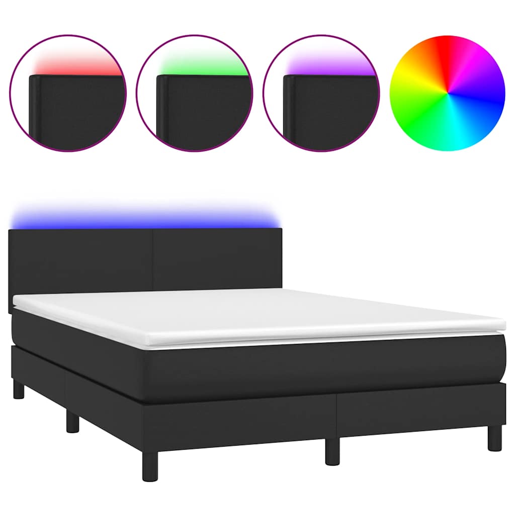 8721102683312_a_en_hd_1 vidaXL Box Spring Bed with Mattress&LED Black 137x187 cm Double Size Faux Leather - Image 2