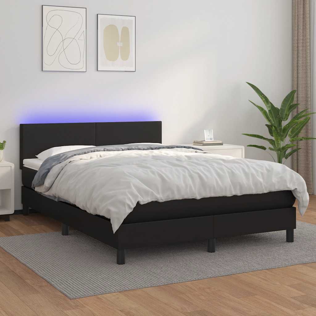 8721102683343_g_en_hd_2 vidaXL Box Spring Bed with Mattress&LED Black 153x203 cm Queen Size Faux Leather - Image 4