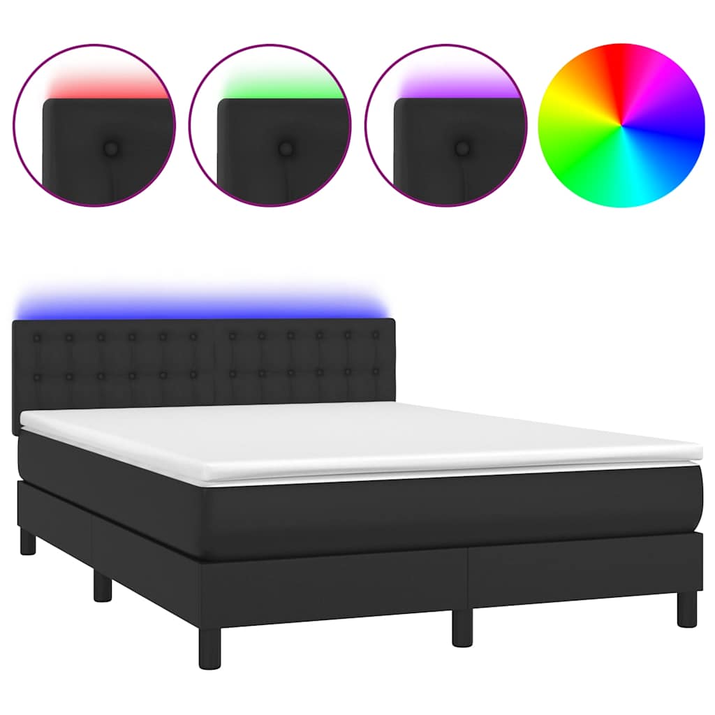 8721102683367_a_en_hd_1 vidaXL Box Spring Bed with Mattress&LED Black 153x203 cm Queen Size Faux Leather - Image 2
