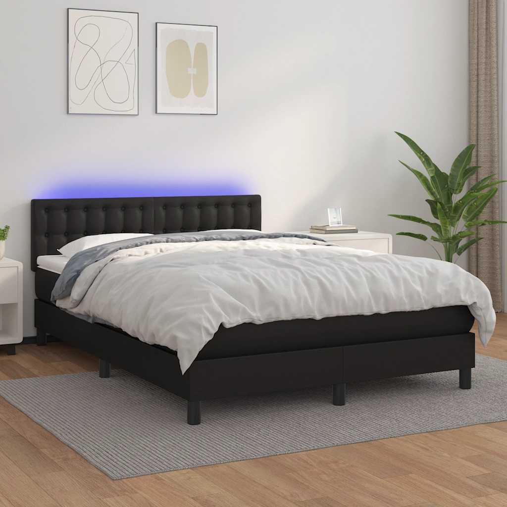 8721102683367_g_en_hd_2 vidaXL Box Spring Bed with Mattress&LED Black 153x203 cm Queen Size Faux Leather - Image 4
