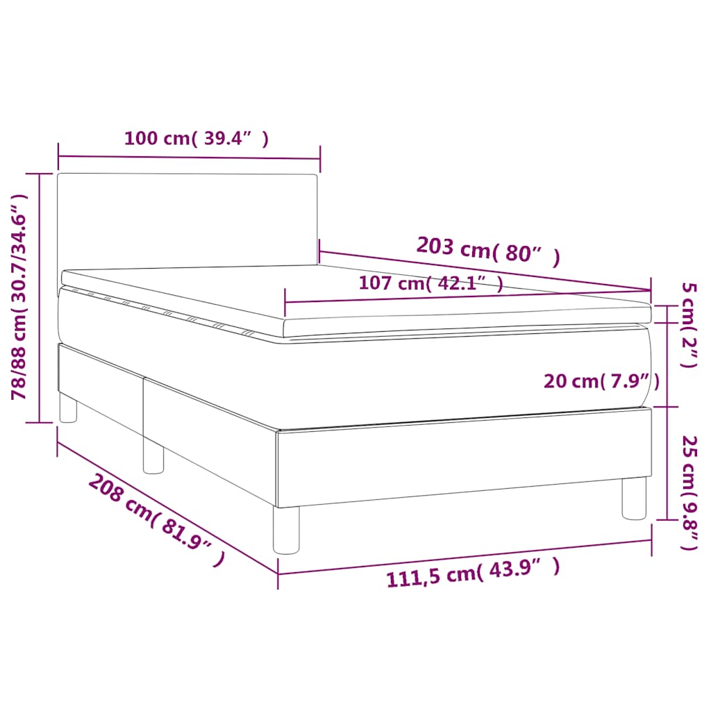 8721102683657_g_en_hd_10 vidaXL Box Spring Bed with Mattress&LED Black 106x203 cm King Single Size Velvet - Image 12