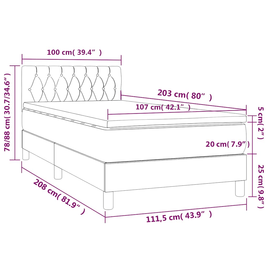 8721102683756_g_en_hd_10 vidaXL Box Spring Bed with Mattress&LED Black 106x203 cm King Single Size Velvet - Image 12