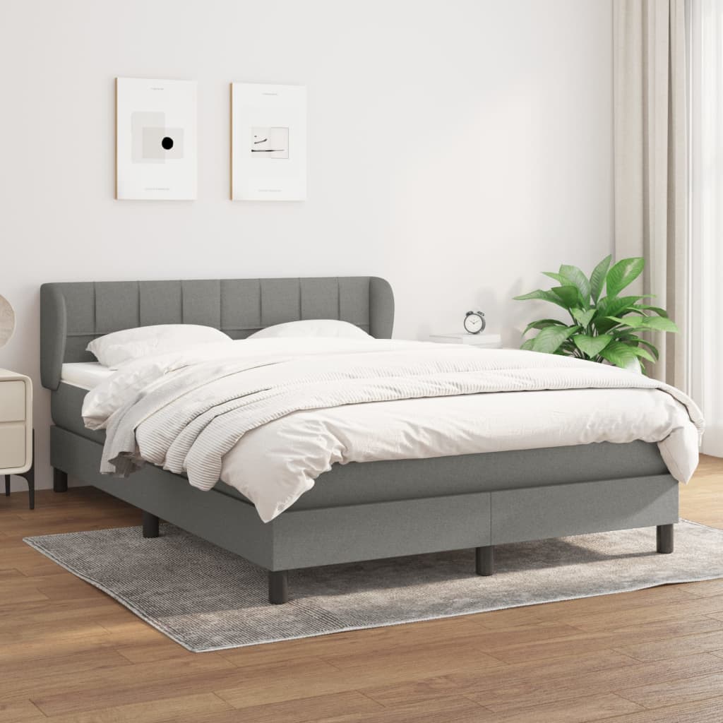 8721102683824_g_en_hd_1 vidaXL Box Spring Bed with Mattress Dark Grey 137x187 cm Double Size Fabric - Image 3