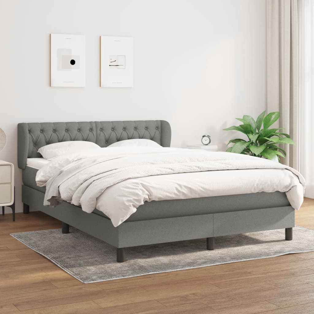 8721102684029_g_en_hd_1 vidaXL Box Spring Bed with Mattress Dark Grey 153x203 cm Queen Size Fabric - Image 3